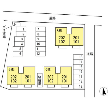 グラン・ノーブル C棟の区画図