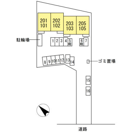 ゆがふテラスⅠの区画図