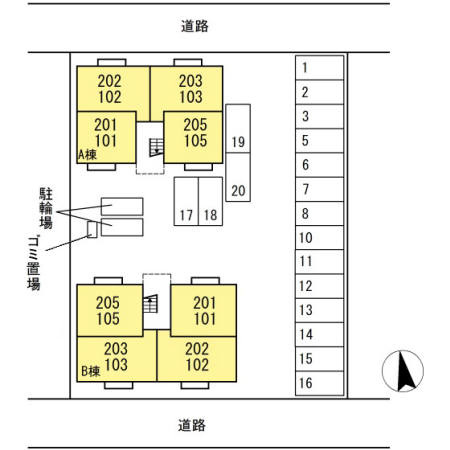 MiuMu B棟の区画図