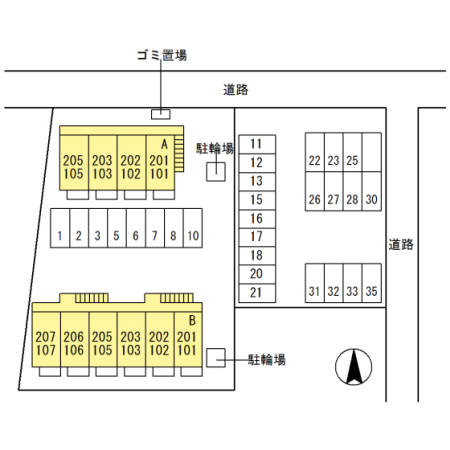 クレスト木太 A棟の区画図