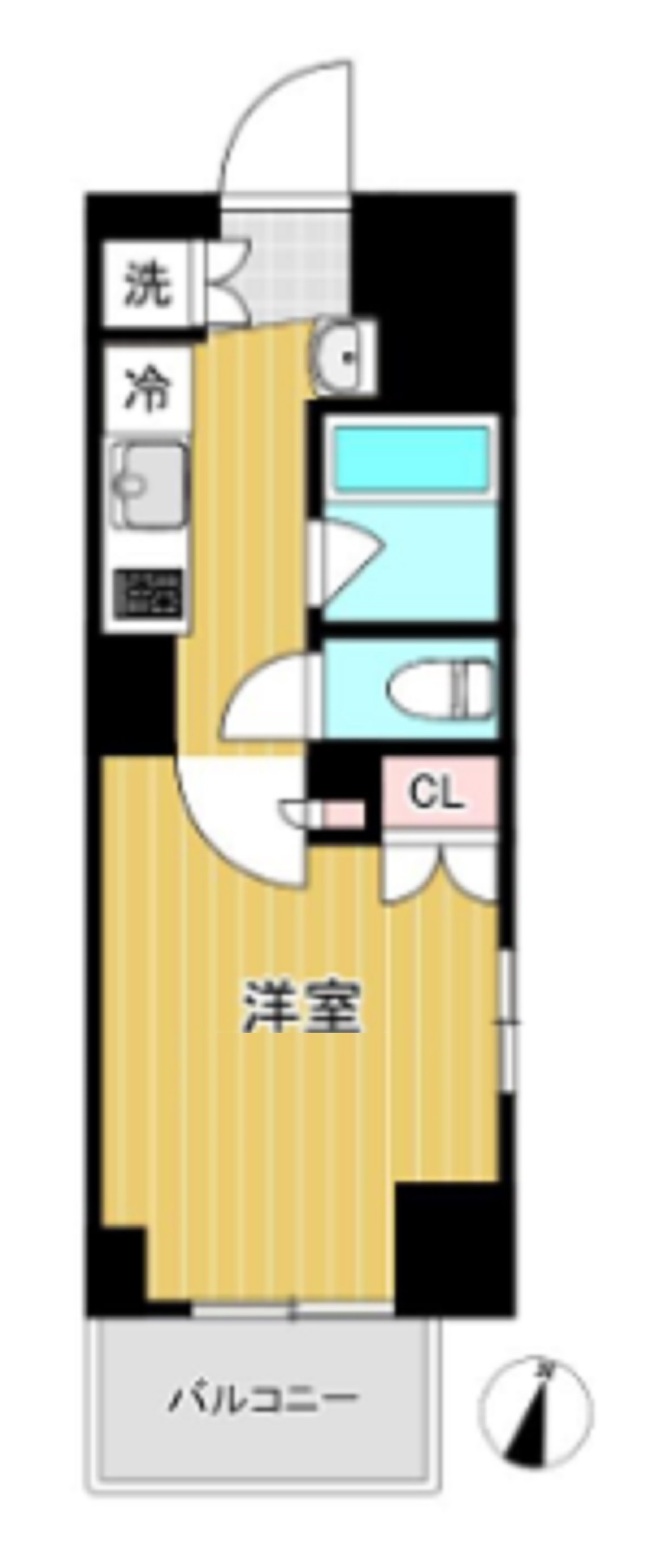 ルーブル大鳥居参番館の間取り|間取り　1K東南角部屋！