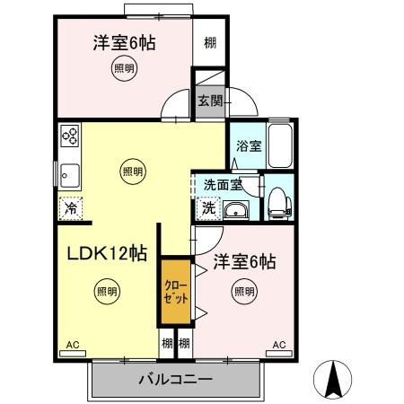 サンハイツM B棟の間取り