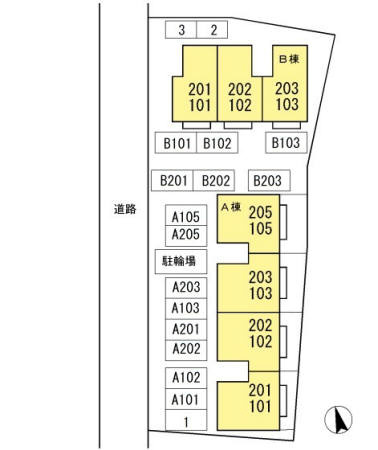 スカイコート21 A棟の区画図