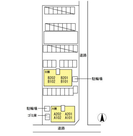 セジュール杉山 B棟の区画図