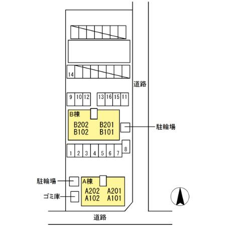 セジュール杉山 A棟の区画図