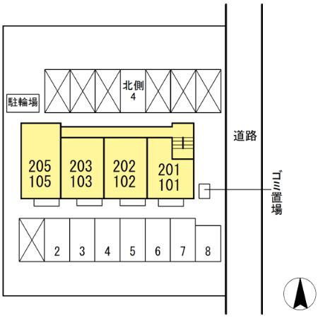 セジュール杉山C棟の区画図