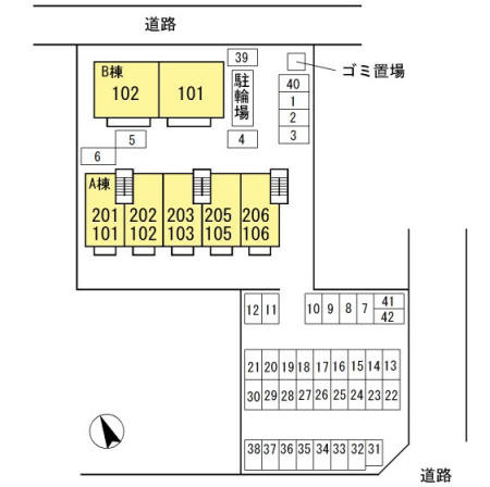 ハイツアベニール A棟の区画図