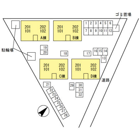フォレスト A棟の区画図