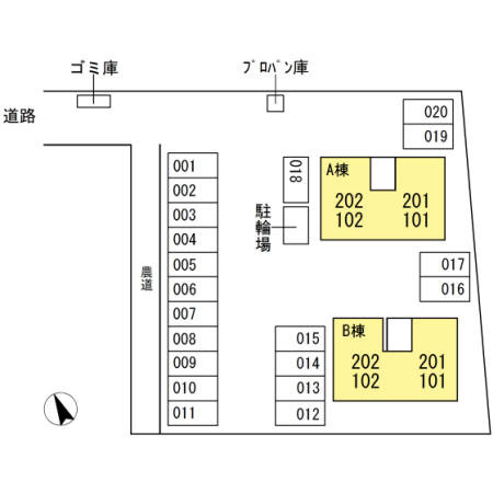 ボヌールＹ B棟の区画図