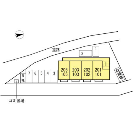 ベルジュ三条の区画図