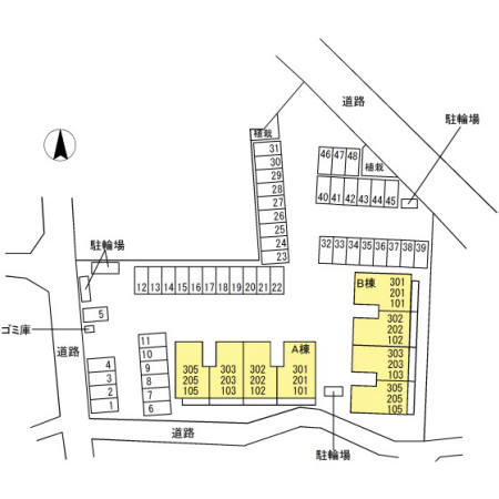 メゾン勝賀 B棟の区画図