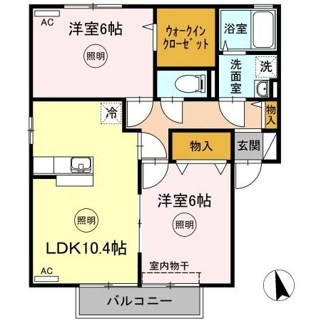リジェール東山崎 C棟の間取り