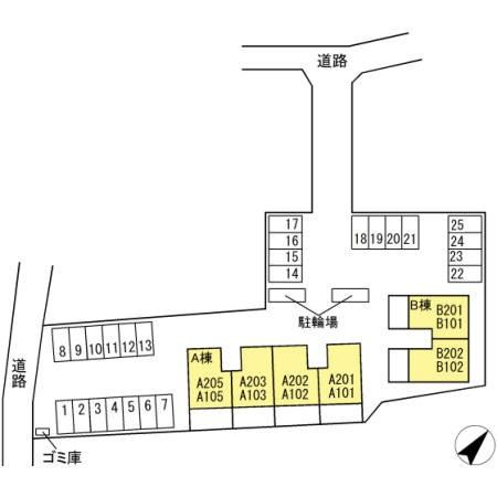 リーブルⅡ A棟の区画図