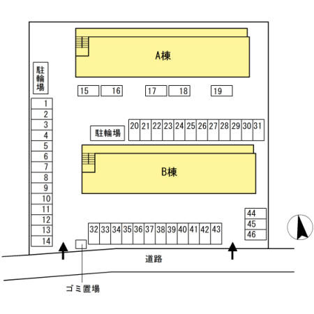 リビングタウン高松中央 A棟の区画図