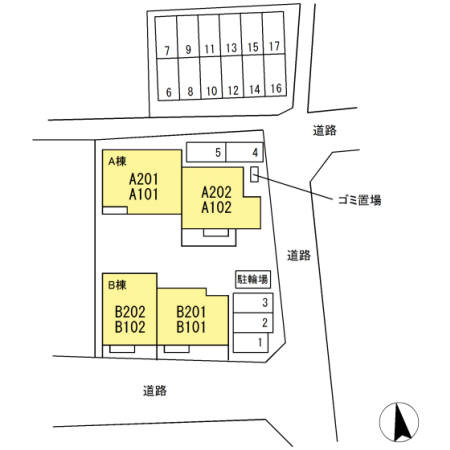 古都里 B棟の区画図