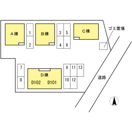 ローズコート D棟の区画図