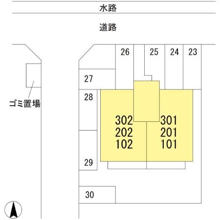 ロイヤルコート桜町 E棟の区画図