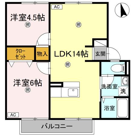 太田田園ハイツ B棟の間取り
