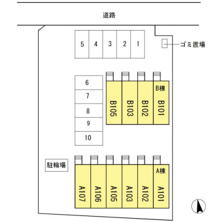 グレースタウンⅡ A棟の区画図