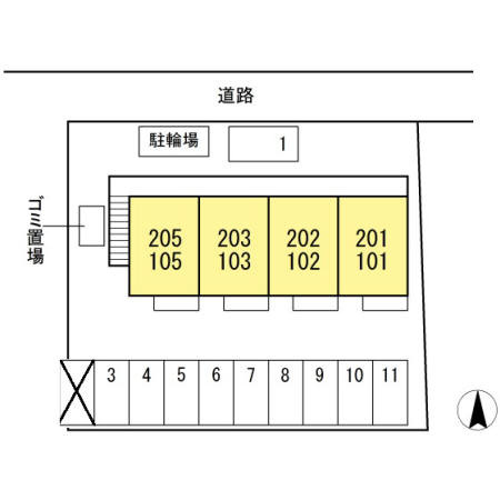 グランツ松島Ｃの区画図