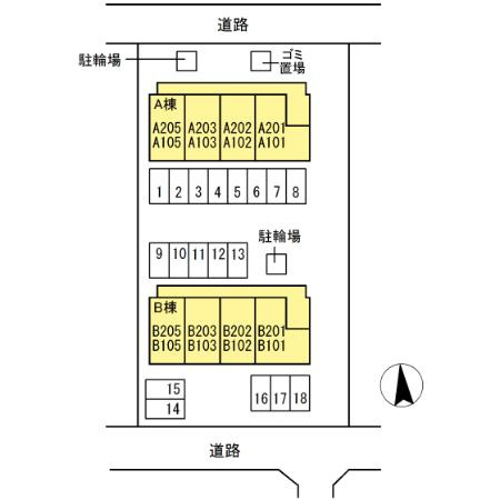 フォンターナ伏石 A棟の区画図