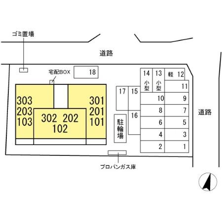 Ｄ－ＲＯＯＭ春日Ａの区画図
