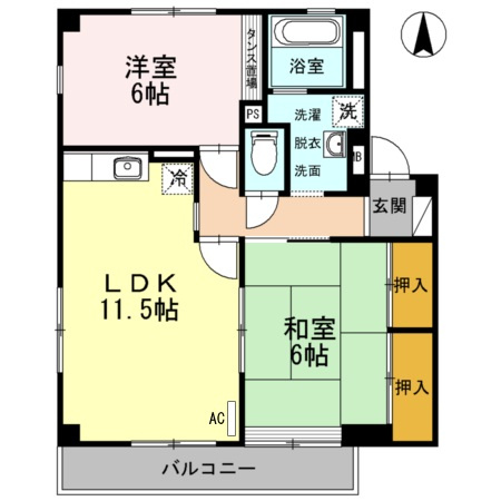 レインボーガーデン C棟の間取り
