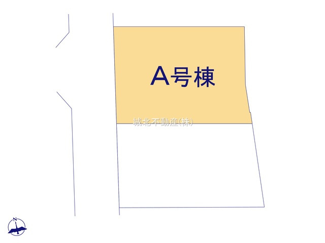 練馬区大泉学園町6丁目 全2棟 A号棟の区画図|土地面積103.07㎡
前面道路約4.0ｍ道路に面する全2棟