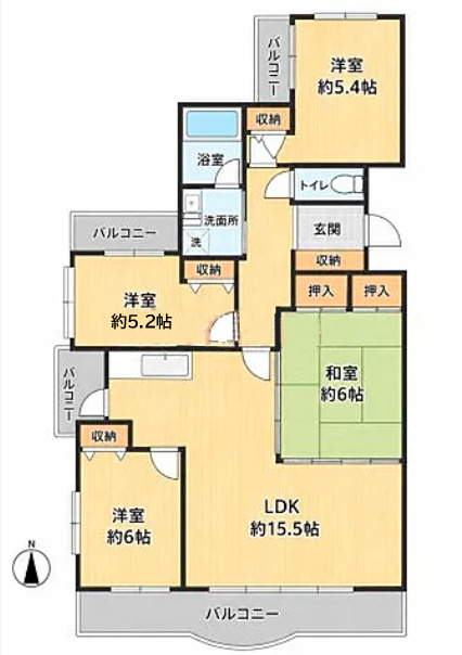 ライオンズマンション中央町の間取り