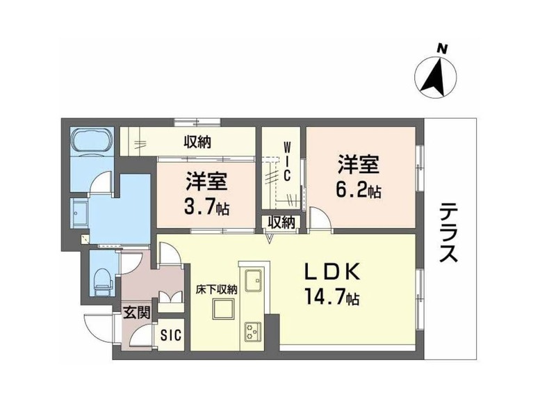 福岡市博多区麦野６丁目の賃貸マンションの間取り