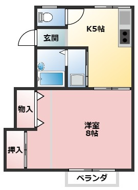 ハイツブルースカイの間取り|※画像は同じ間取りの105号室です。現状を優先します。