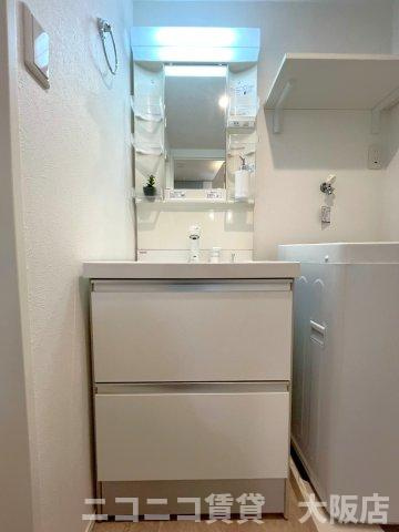 大阪市西淀川区姫島５丁目のアパートの洗面所|CG画像です。家具家電付きではありません