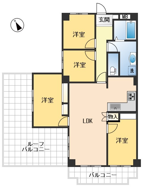 イトーピア東千里マンションの間取り