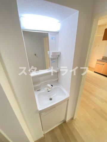 大阪市東淀川区下新庄４丁目の賃貸マンションの洗面所
