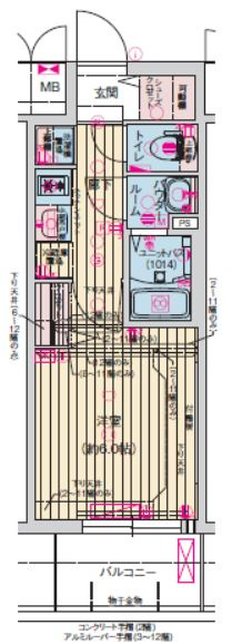 プレサンス梅田ヴェルテの間取り
