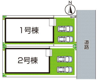 ●12(土)13(日)現地説明会！　橿原市新口町　第1期　新築一戸建ての区画図|全2区画