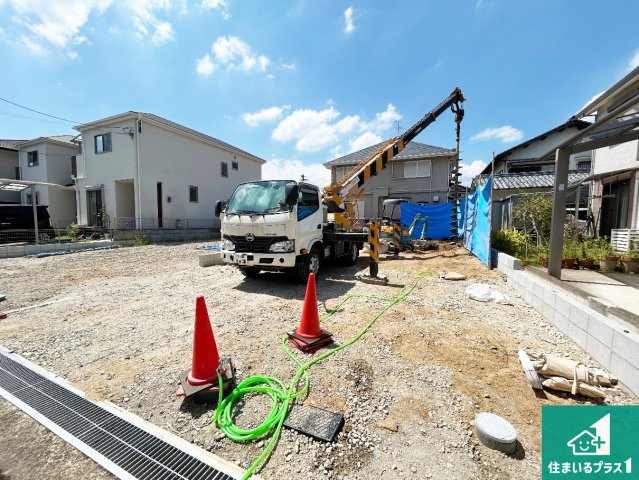 ●5(土)6(日)現地説明会！　橿原市新口町　第1期　新築一戸建ての外観|現在はこんな感じです。完成までが待ち遠しいですね。