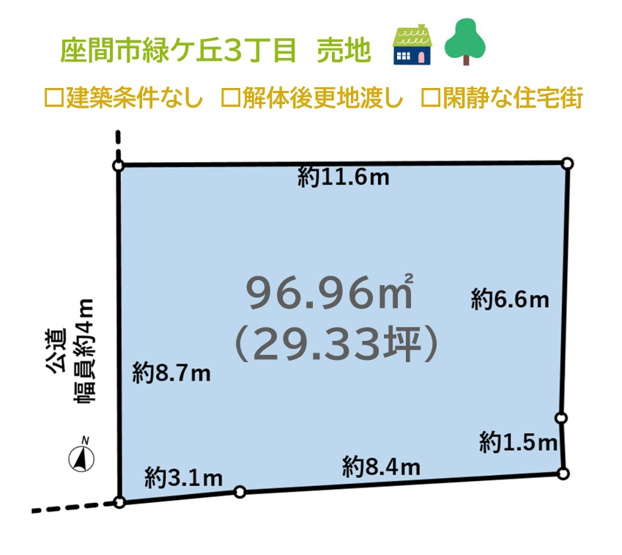【区画図】 | 建築条件なしで理想の住まいを自由にプランニングいただけます◎
利便性と住環境のバランスが魅力の土地です。