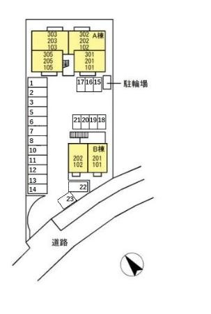 レセンテ上野Ａの区画図