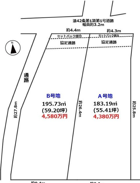 明石市大蔵町全２区画A号地　土地の土地図