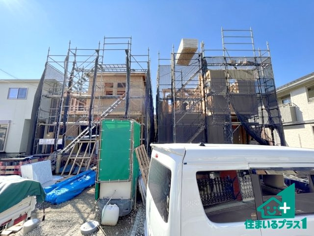 ●10(土)11(日)12(祝)現地説明会！　橿原市新口町　第1期　新築一戸建ての外観|建築中ですが現地を見ると分かる事もございますので、ぜひ一度現地をご覧ください。