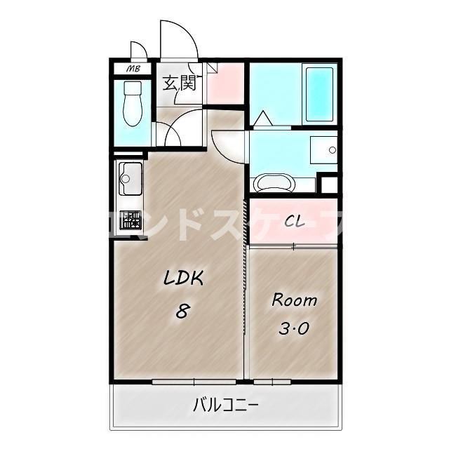 ナッツ　Ａの間取り|高崎、前橋、伊勢崎エリアのお部屋探しはエンドスケープまで！お客様の理想お聞かせ下さい♪