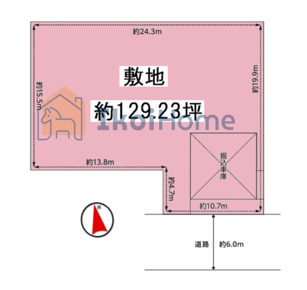 明石市魚住町錦が丘3丁目　土地の土地図|●年中無休：当日予約可●掘り込み車庫付きの南向き土地です！建築条件はございません！
