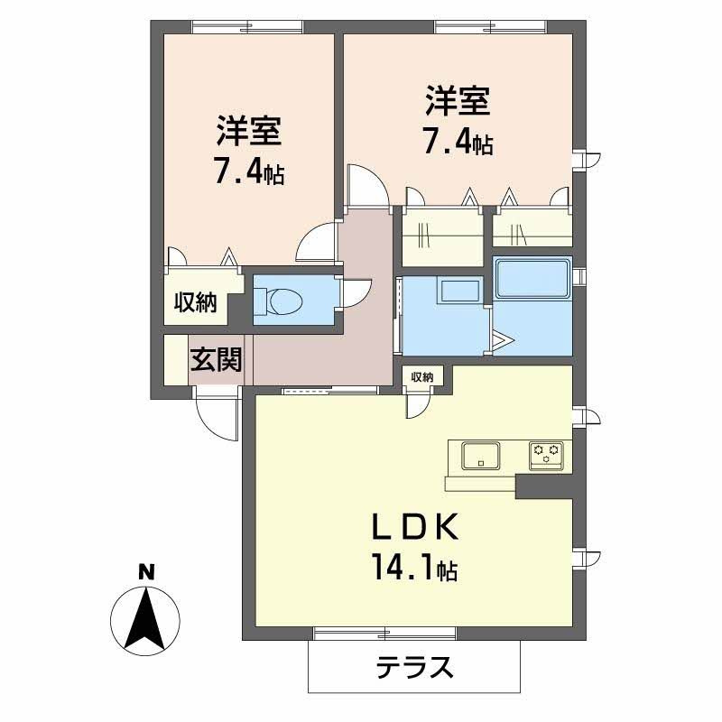 シャーメゾン東花園Bの間取り