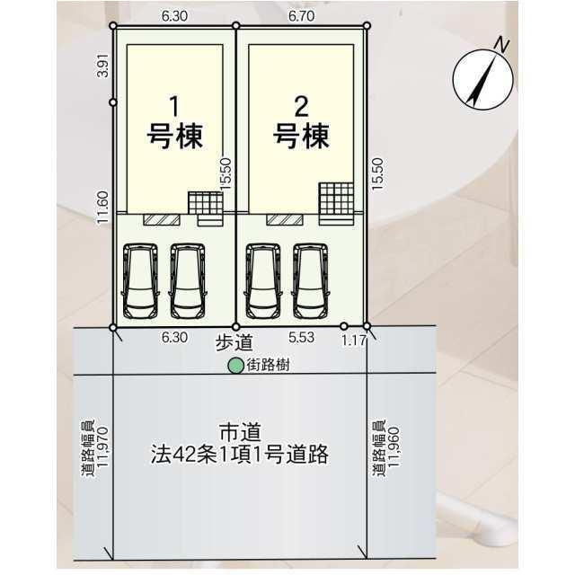福岡市西区横浜１丁目の新築一戸建の区画図