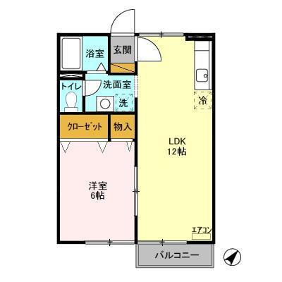 らぽーる梅園 ＡＢの間取り