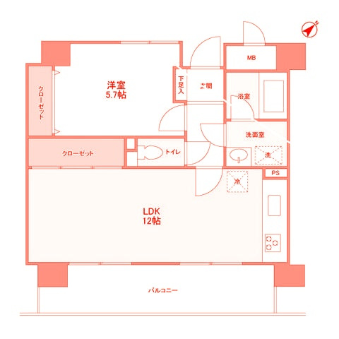 藤沢市藤沢の賃貸マンションの間取り