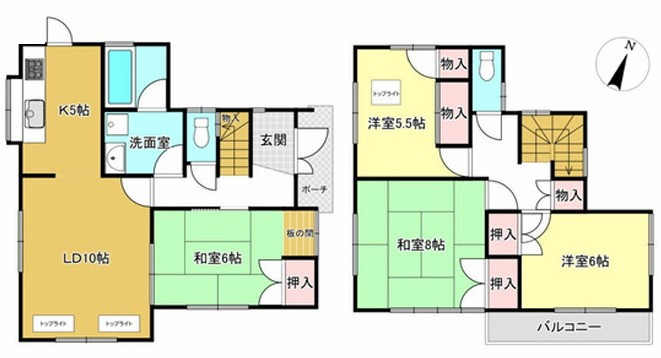 明石市魚住町西岡　中古戸建の間取り