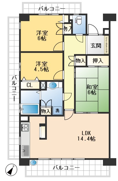 新千里桜ヶ丘メゾンシティ六番館の間取り