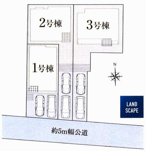 茅ヶ崎市東海岸南3丁目　新築戸建全3棟　№2の区画図